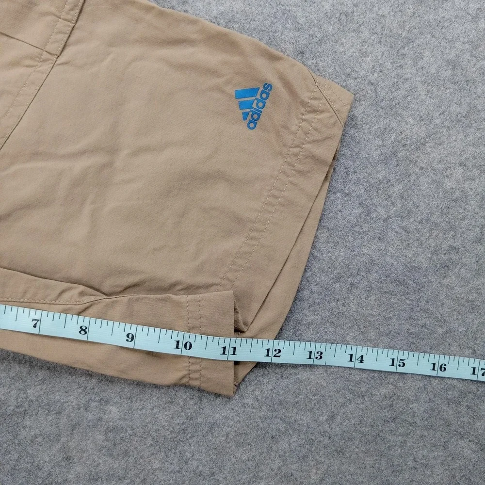Adidas‎ Shorts Boys 13-14 Beige Cargo Nylon Stretch Elastic Waist Outdoor Hiking